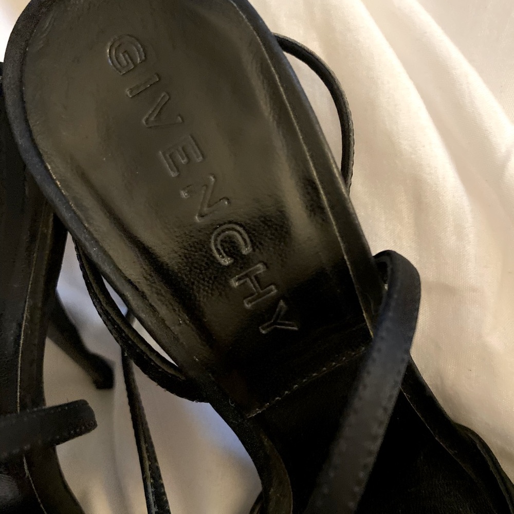Givenchy Silk Bow Black Ankle Strap Heels - Picture 4 of 13